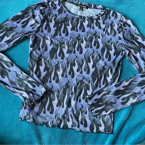 HELL ON HEELS MESH top Horoscopez Flame Raglan Mesh long sleeve Purple